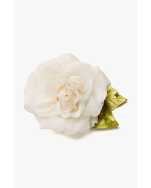 Helena Simon The Rose Floral Brooch - White