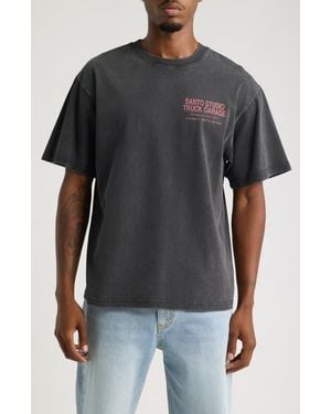 Saint Studio Garage Graphic Cotton T-Shirt - Black