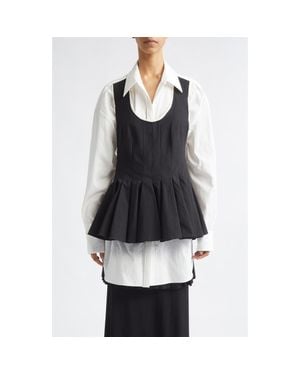 Ashlyn Mae Cotton Blend Tie Back Shirt - Black