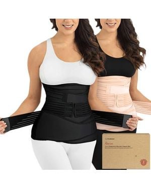 KeaBabies 2-Pack Revive 3-In-1 Postpartum Recovery Support Belt - Black