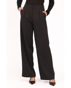 Petal & Pup Ana Pleated Wide Leg Pants - Black