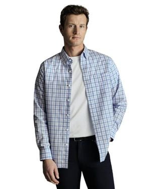 Charles Tyrwhitt Non-Iron Stretch Check Shirt - Blue