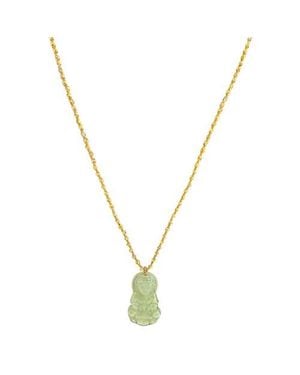 MADISON BEVERLY HILLS Jade Buddha Faceted Pyrite Necklace - Metallic
