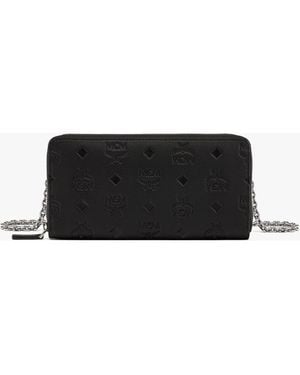 MCM Aren Chain Zip Around Wallet - Black