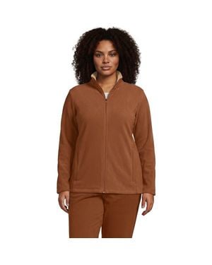 Lands' End Anyweather Fleece Full Zip Jacket - Brown