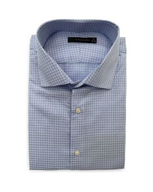JB Britches Micro Check Woven Dress Shirt - Blue