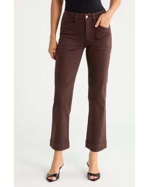 PAIGE Quincy Ankle Straight Leg Pants - Brown