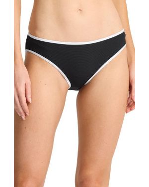 Tommy Bahama Island Cays Cabana Piqué Hipster Upf 50+ Bikini Bottoms - Black
