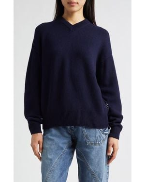 JW Anderson V-Neck Cashmere Sweater - Blue