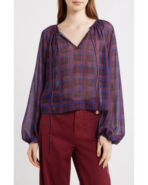 FRAME Plaid Balloon Top - Purple