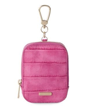 Brahmin Katelynn Croc Embossed Leather Coin Pouch - Pink