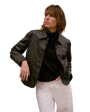 Mint Velvet Leather Pocket Detail Jacket - Black
