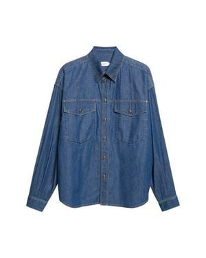 Versace Denim Button-Up Shirt - Blue