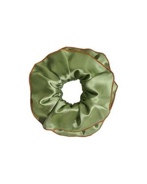 Lost Pattern Maxi Flower Double-Layer Oversized Silk Scrunchie - Green