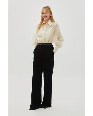Exquise Bradyn Pants Straight Cut Velvet Pants - Black