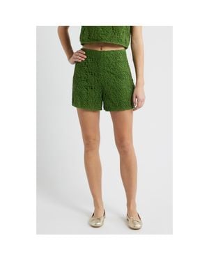 Cleobella Alastair Floral Guipure Lace Shorts - Green