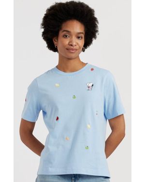 Chinti & Parker Cotton Snoopy Fruit T-Shirt - Blue