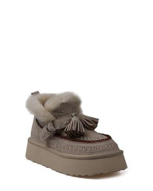 Zigi Mindey Faux Fur Tassel Bootie - Brown