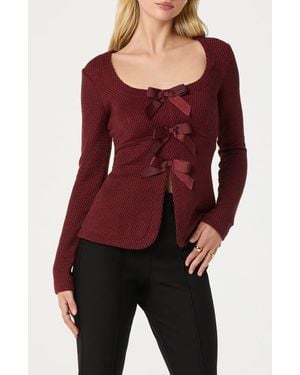 Astr Split Front Bow Top - Red