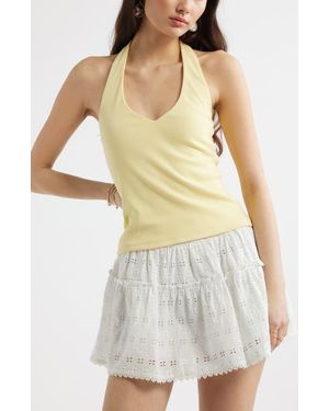 BP. V-Neck Rib Halter Top - Natural