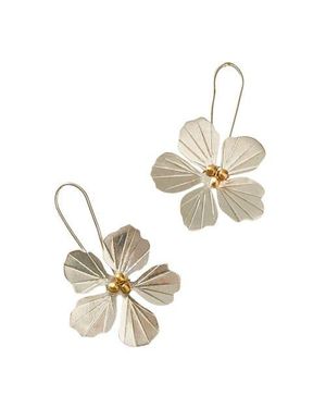Matr Boomie Sayuri Flower Drop Earrings - Metallic
