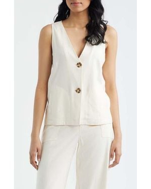 City Blues Relaxed Fit Vest - White