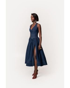 Ofuure Noemi Midi Dress - Blue
