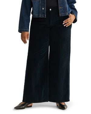 WARP+WEFT Nce High Waist Wide Leg Corduroy Jeans - Black
