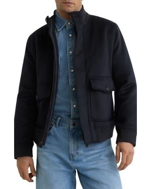 Reiss Hadley Wool Blend Jacket - Blue