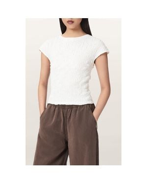 AllSaints Luna Crinkled Cotton Tee - White