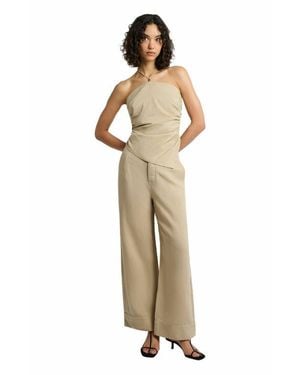 Onia Air Linen Asymmetrical Halter Top - Natural