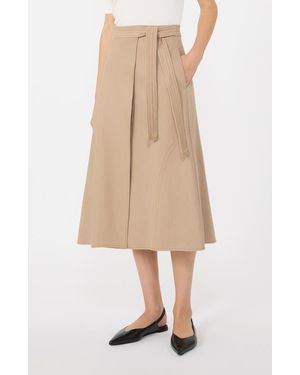 MM by Max Mara Rane Tie Waist Midi Skirt - Natural