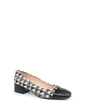 Patricia Green Preston Tweed Cap Toe Pump - White
