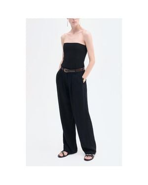 Co. Strapless Viscose Bustier Fitted Top - Black