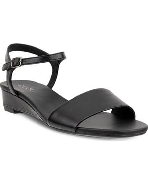 Ecco Astrid Ankle Strap Wedge Sandal - Black