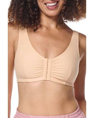 Amoena Fleur Wire-Free Front Closure Bra - Brown