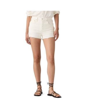 Levi's 501 Original High Waist Denim Cutoff Shorts - White