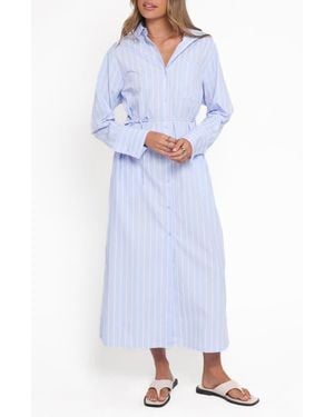 Petal & Pup Harlan Long Sleeve Cotton Shirtdress - White