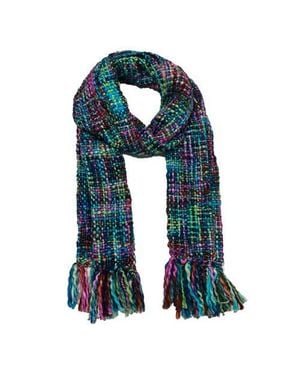 feel good Stella Acrylic Multi Colored Winter Scarf - Green