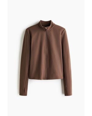H&M Zip-Through Sports Jacket With Softmove - Brown
