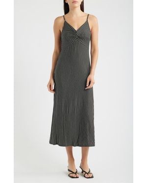 Loveappella Strappy Twist Midi Dress - Black
