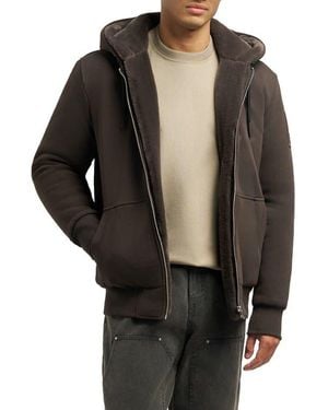 Moose Knuckles Classic Bunny Fleece Jacket With Removable Faux Fur Lining - Black