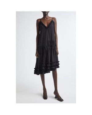 Dries Van Noten Asymmetric Ruffle Dress - Black