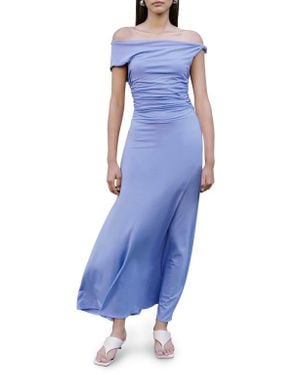 MARCELLA Manon Off The Shoulder Maxi Dress - Blue