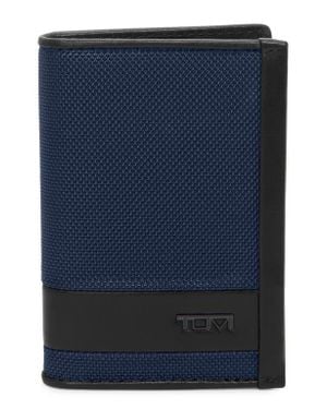 Tumi Multi Window Leather Card Case - Blue