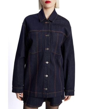 Bardot Keely Oversize Denim Jacket - Blue