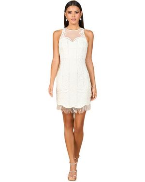 LARA New York Beaded Bridal Cape Dress in White | Lyst