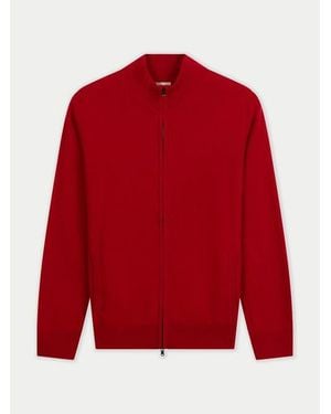 Gobi Cashmere Timeless Cashmere Full-Zip Cardigan - Red