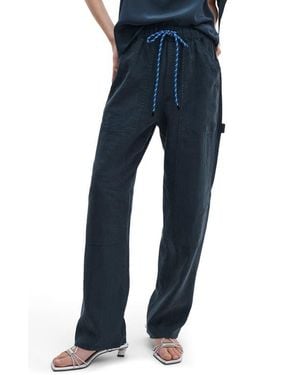 Rag & Bone Atlas Linen Drawstring Carpenter Pants - Blue