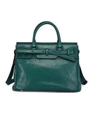 Old Trend Wishbone Genuine Leather Structured Heritage Satchel - Green